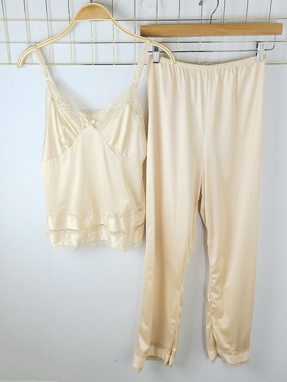 NWOT Adonna Lace Trim Vintage Camisole Pants Pajama Lounge Set